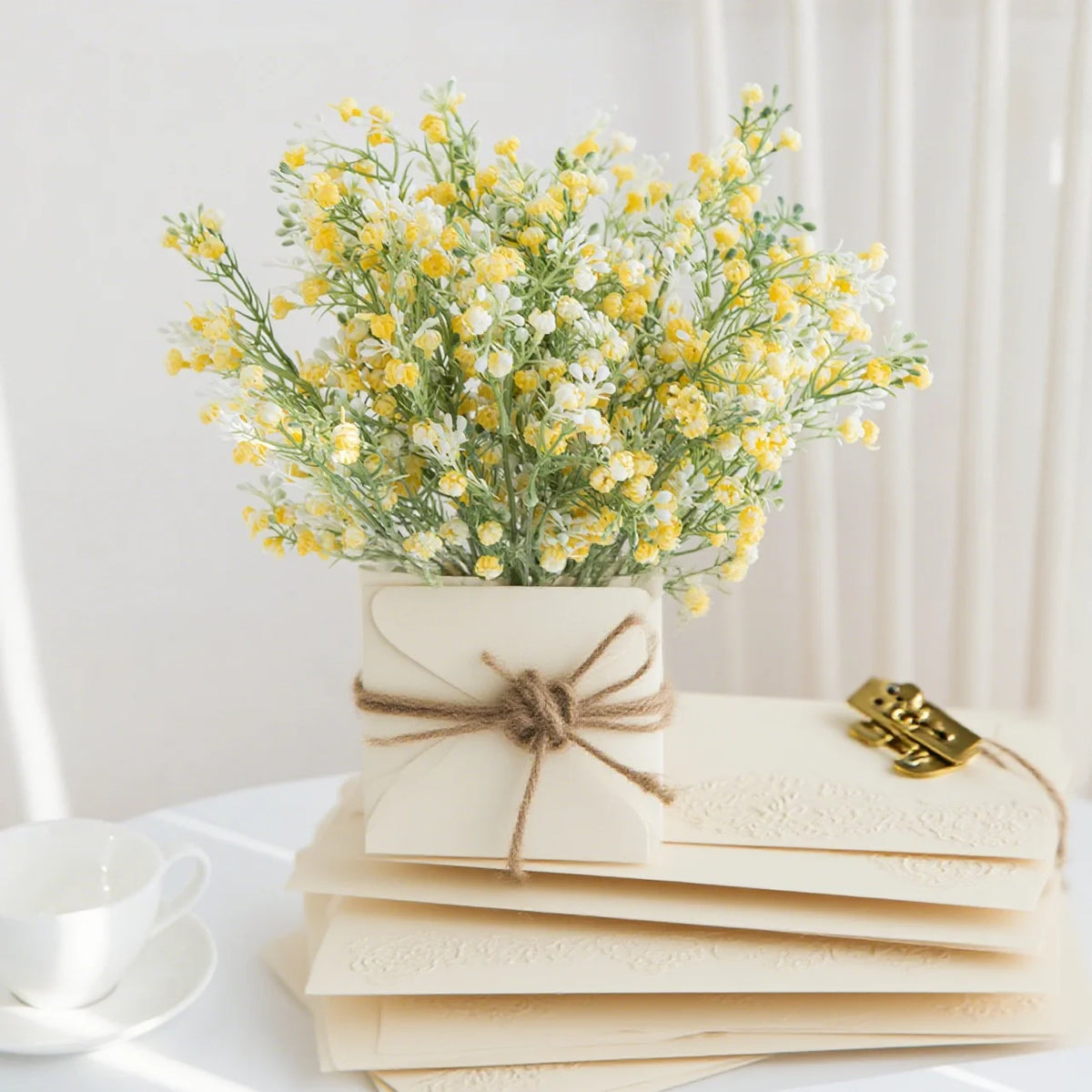 Artificial Gypsophila Flowers – Wedding & Home Décor Set Artificial Flower Stems Babs