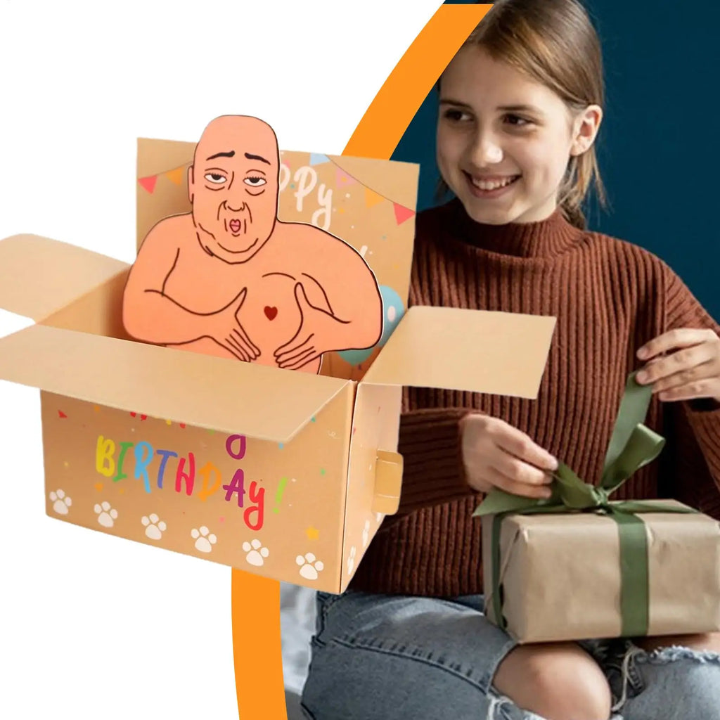 Funny 3D Pop-Up Happy Birthday Card – Hilarious Whimsical Design Pop-Up Greeting Card Babs