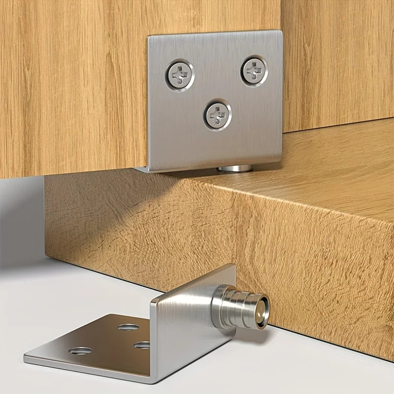 2pcs Stainless Steel Hidden Pivot Cabinet Door Hinge – Upper & Lower Cabinet Door Hinge Babs