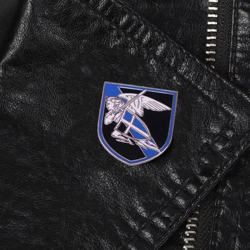 St. Michael Blue Line Enamel Pin – Police Shield Badge Enamel Lapel Pin Babs