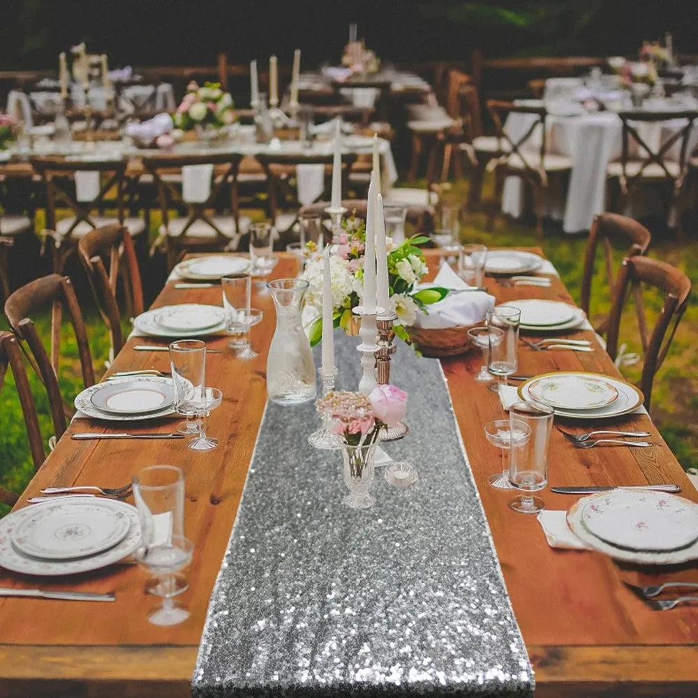 Glitter Sequin Table Runner 30x180/220cm – Banquet Decor Sequin Table Runner Babs