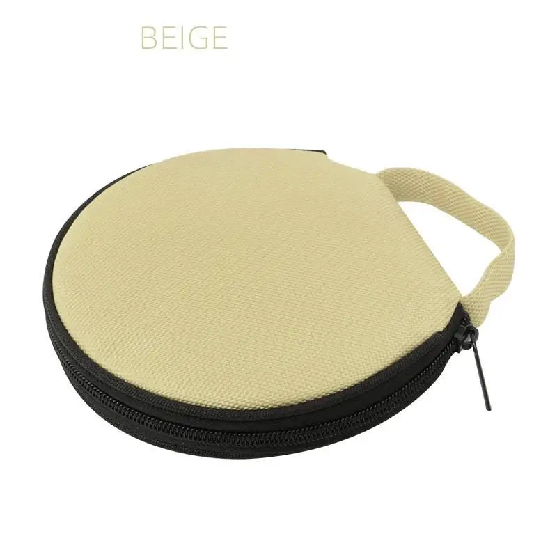 Round Oxford Cloth Portable Zippered Storage Case Organizer Portable Storage Case Babs Beige