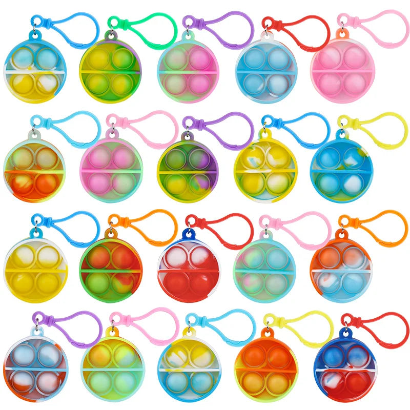 Mini Pop Keychain Fidget Toys 10/20Pcs – Kids Party Favors Fidget Toy Keychain Babs