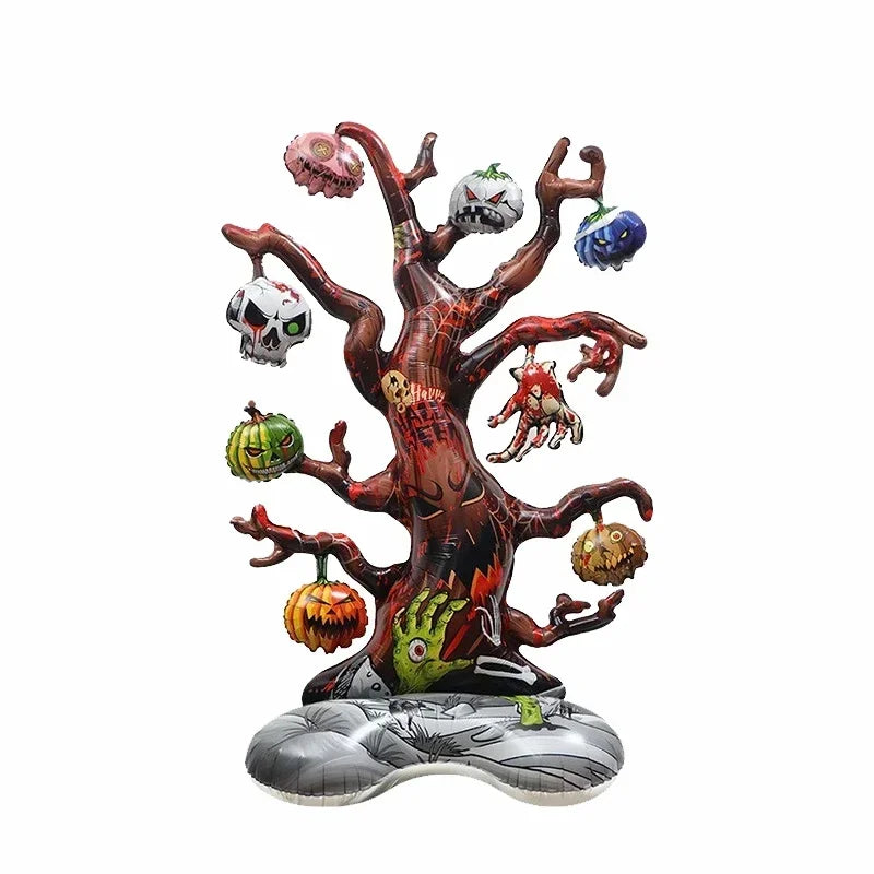 Halloween 4D Stand-Up Foil Balloon – Witch Pumpkin Dead Tree Halloween Party Balloon Babs Tree-1PC AS Shown