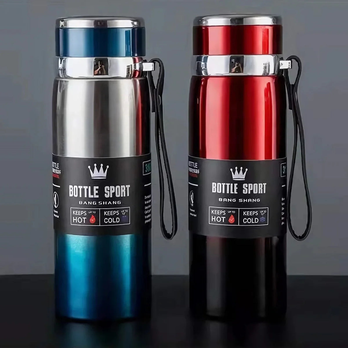 800ml Stainless Steel Insulated Vacuum Flask | Hot & Cold Insulated Water Bottle Babs