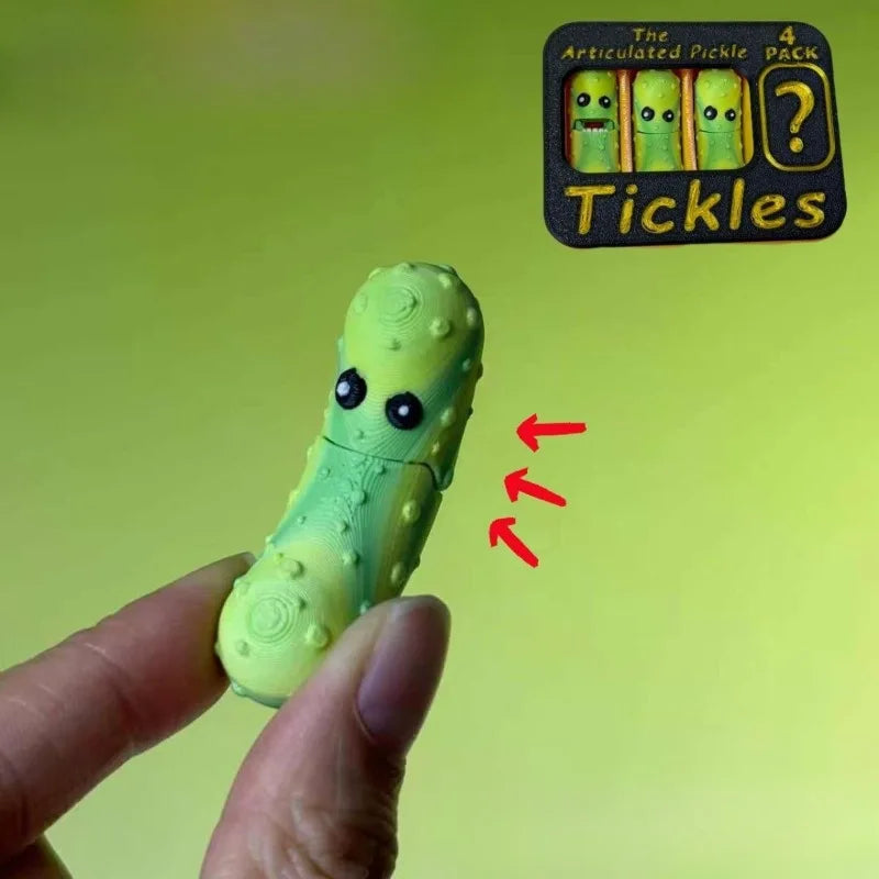 3D Printed Movable Cucumber Figurine – Desk Decor & Gift Novelty Figurine Babs