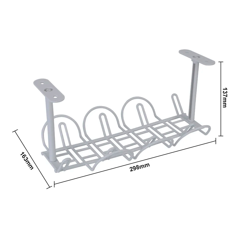 Under-Desk Cable Management Tray & Power Strip Storage Rack Cable Management Rack Babs