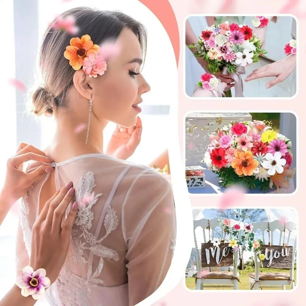 26Pcs Silk Rose Artificial Flower Heads – Wedding & Home Decor Artificial Flower Heads Babs