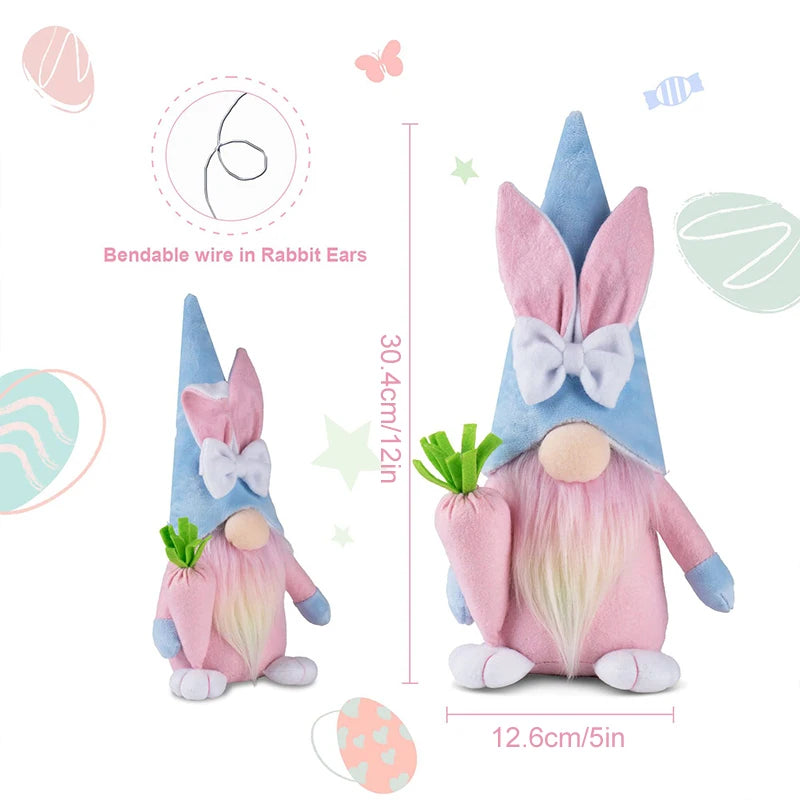 Easter Faceless Gnome Rabbit Doll – Spring Bunny Ornament Easter Gnome Ornament Babs