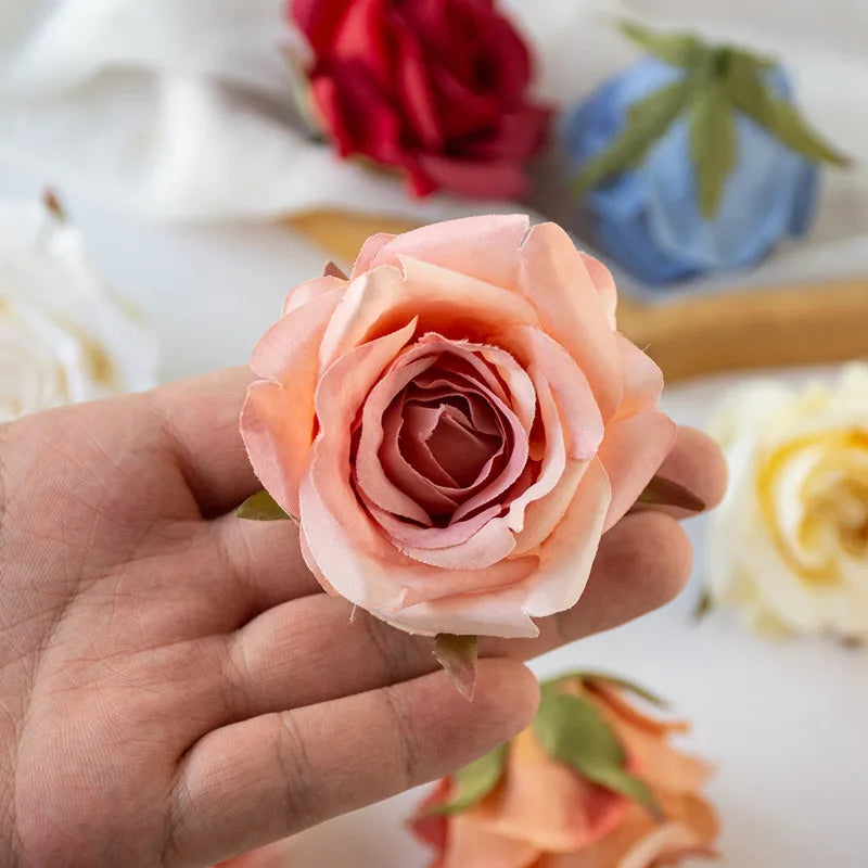 10 Pcs Silk Artificial Rose Heads – Wedding & Home Décor Artificial Silk Flowers Babs