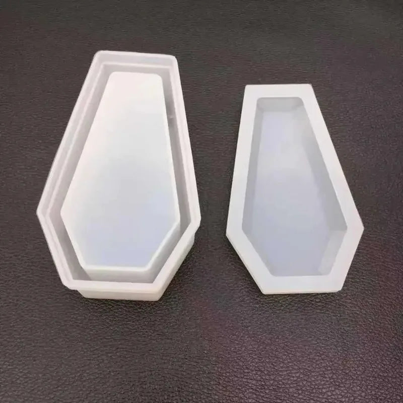DIY Coffin Silicone Mold with Lid – Halloween Resin Craft Resin Craft Mold Babs white