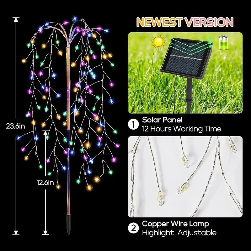 Solar Fireworks Dandelion Garden Lights – LED Outdoor Decor Solar Garden Lights Babs
