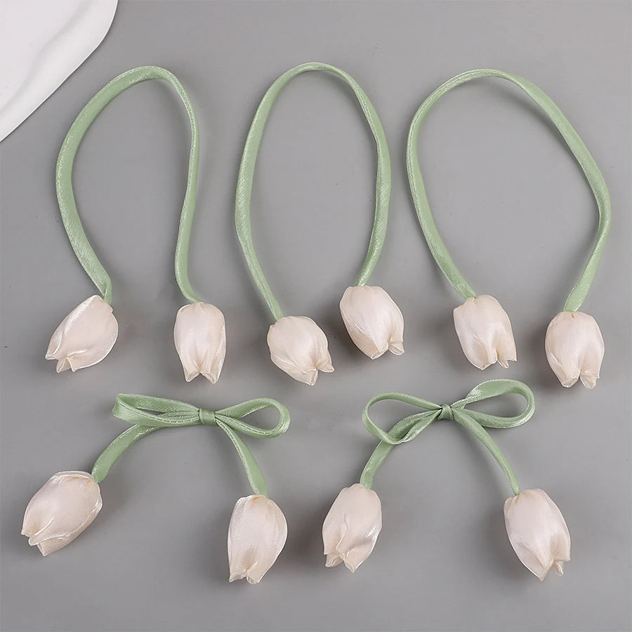 3D Tulip Bow Flower Patches – Handmade DIY Fabric Craft Decor Fabric Flower Patches Babs