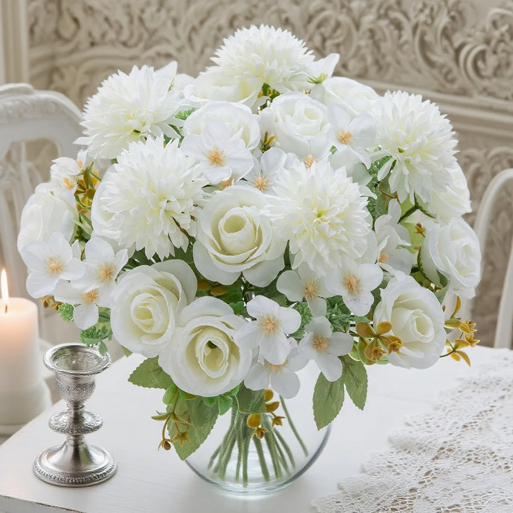 Artificial Silk Rose Bouquet – Wedding & Home Décor Flowers Artificial Silk Flowers Babs