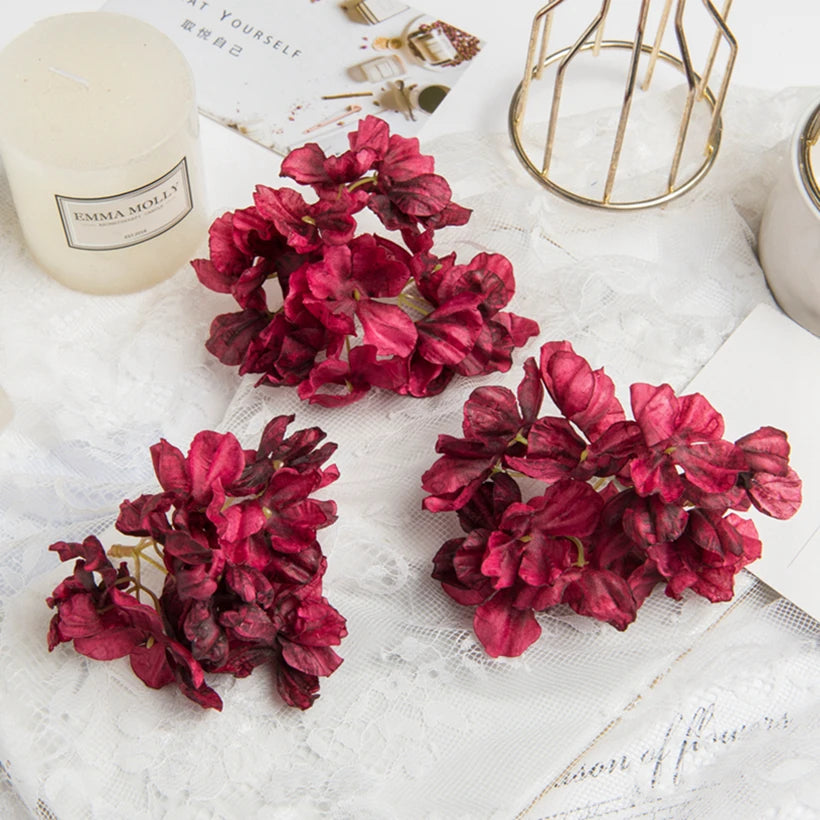 10 Artificial Silk Hydrangea Heads – DIY Wedding Floral Decor Artificial Silk Flowers Babs