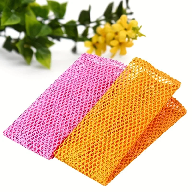 4pcs Non-Stick Mesh Dish Cloths & Kitchen Scouring Pads Kitchen Cleaning Pads Babs