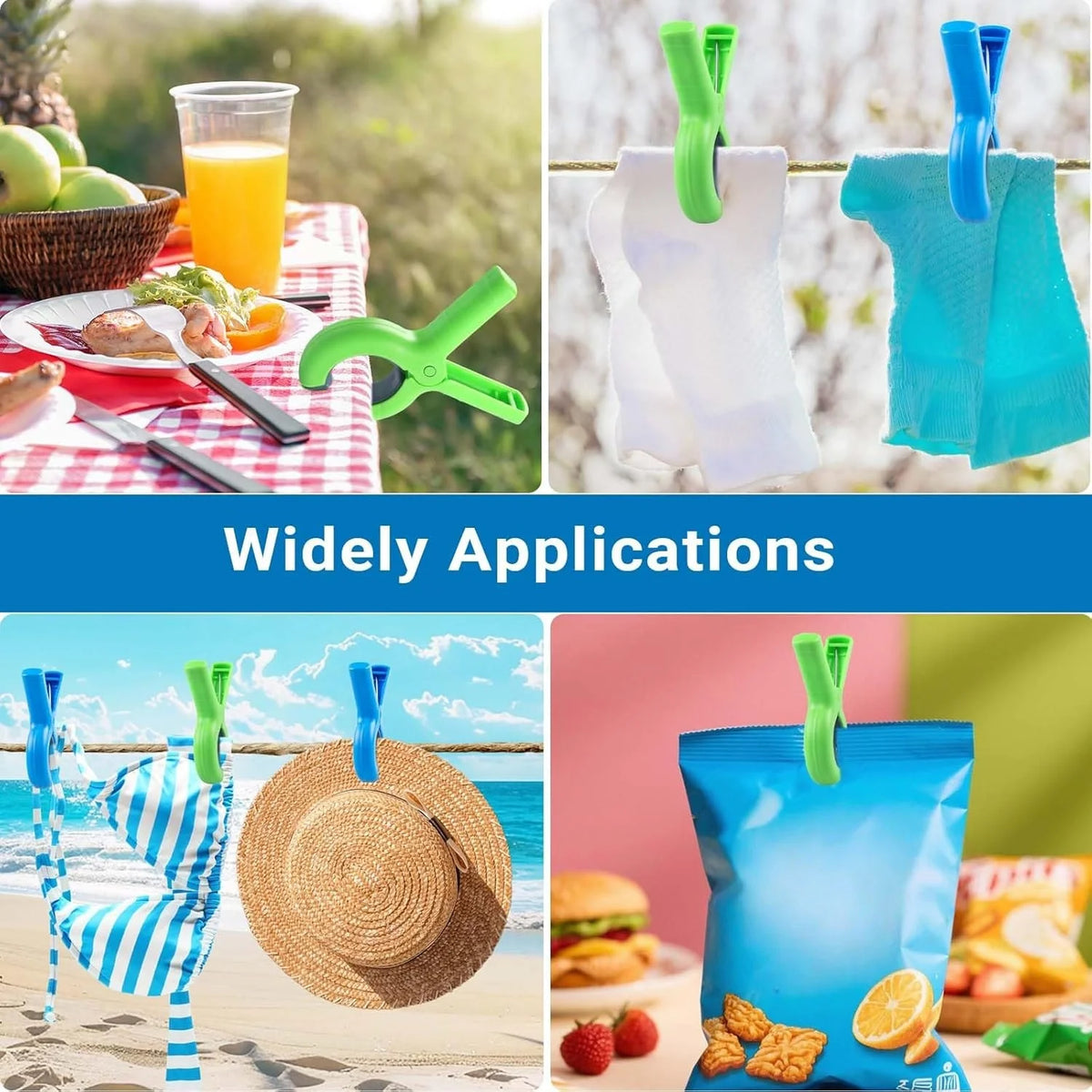 Heavy-Duty Beach Towel Clips 4/8 Pcs + Storage Bag | Windproof Beach Towel Clips Babs
