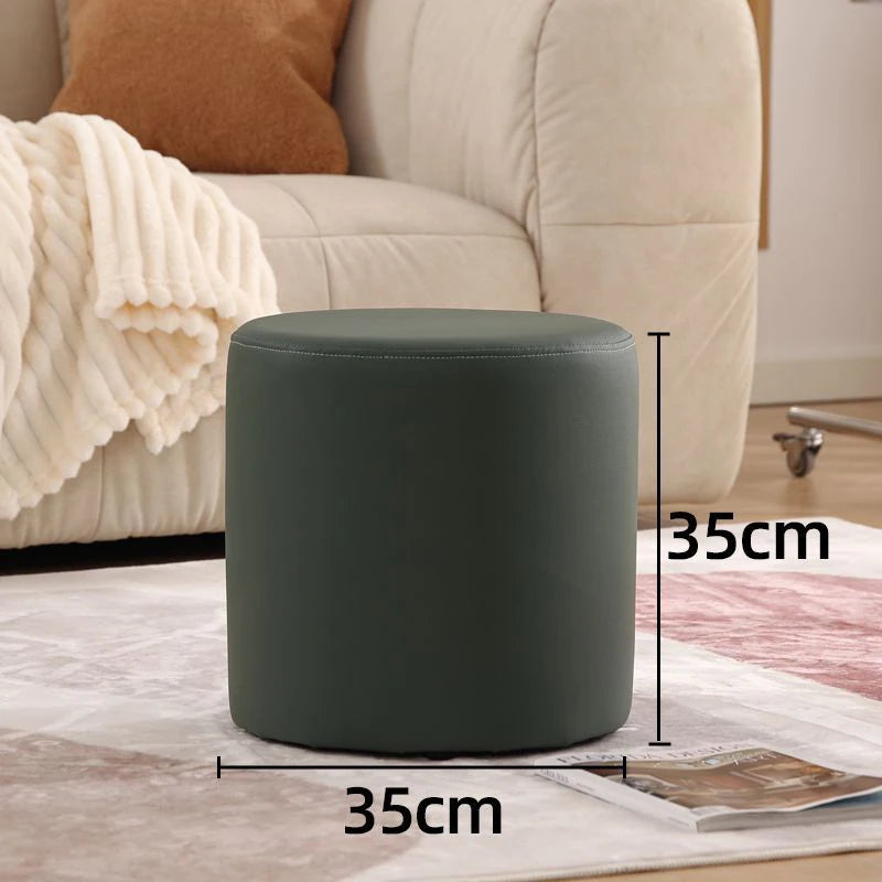 Nordic Pine Wood Ottoman Stool – Modern Cushioned Vanity Pouf Ottoman Stool Pouf Babs Green small