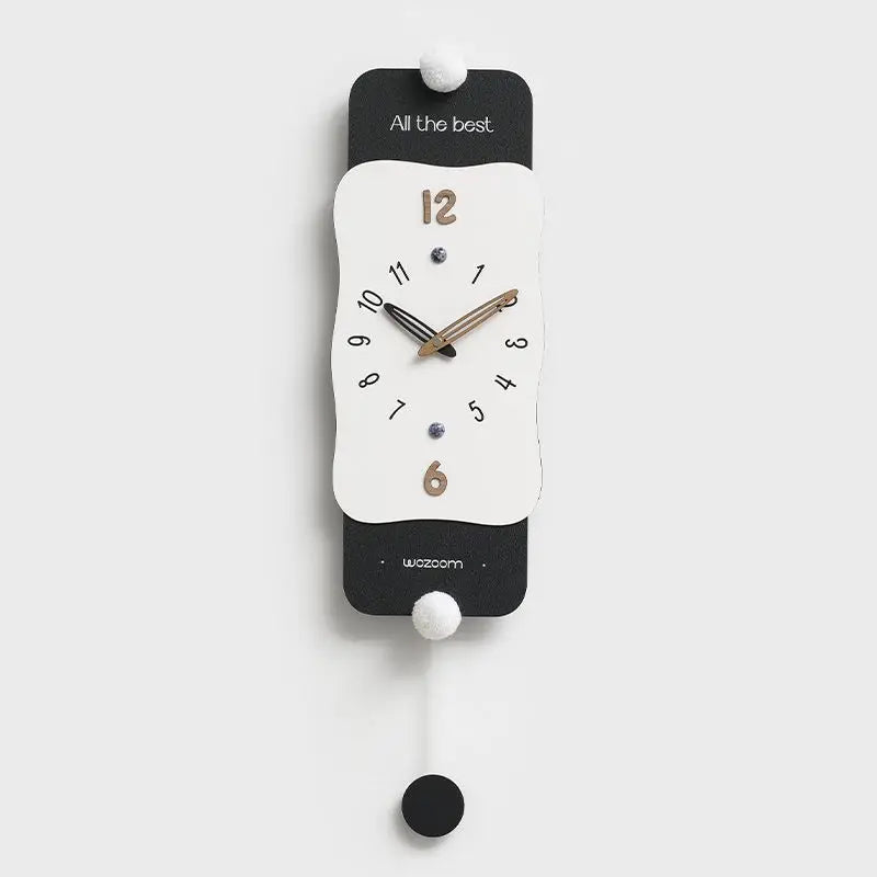 Modern Luxury Silent Pendulum Wall Clock – Minimalist Decor Pendulum Wall Clock Babs 18.5X70CM-Black