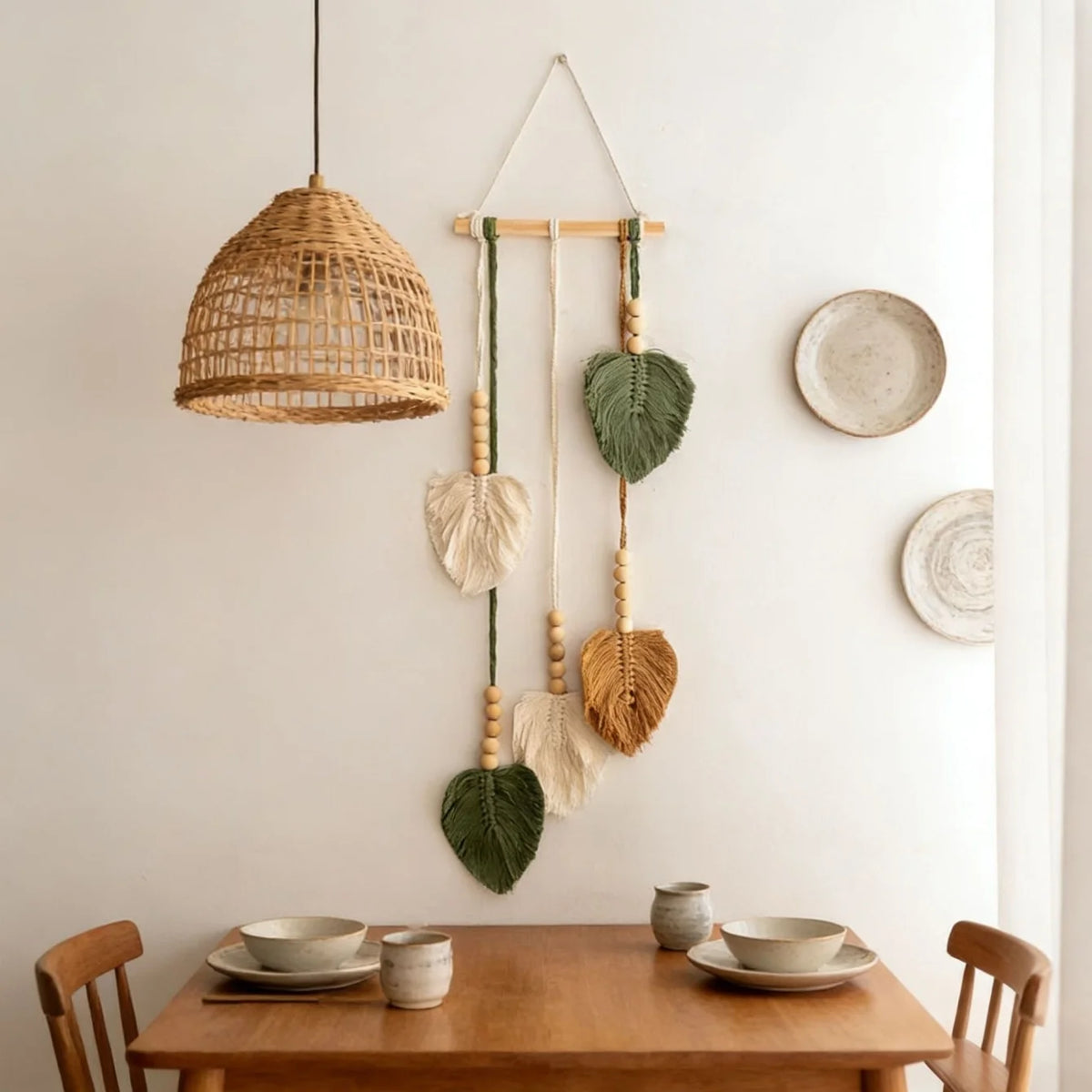 Handmade Macramé Leaf Wall Hanging Tapestry | Boho Decor Macramé Wall Hanging Babs