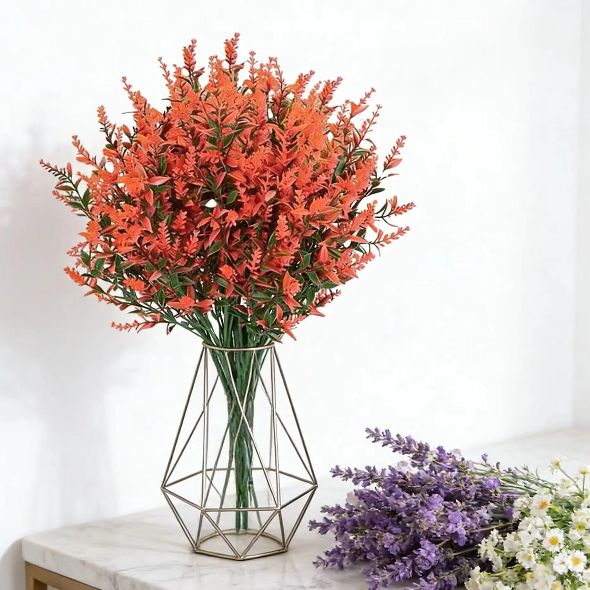 Artificial Lavender Fake Flowers – Wedding, Home & Garden Decor Artificial Flower Stems Babs