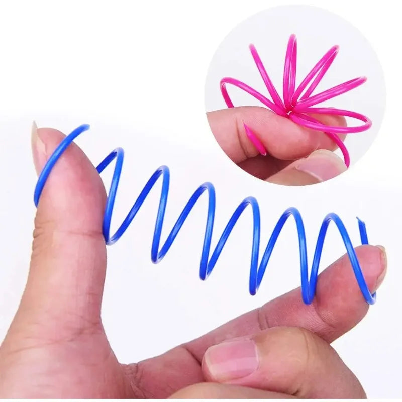 4-Pack Cat Spring Coil Toys – Interactive Kitten Swat & Chase Cat Spring Toy Babs
