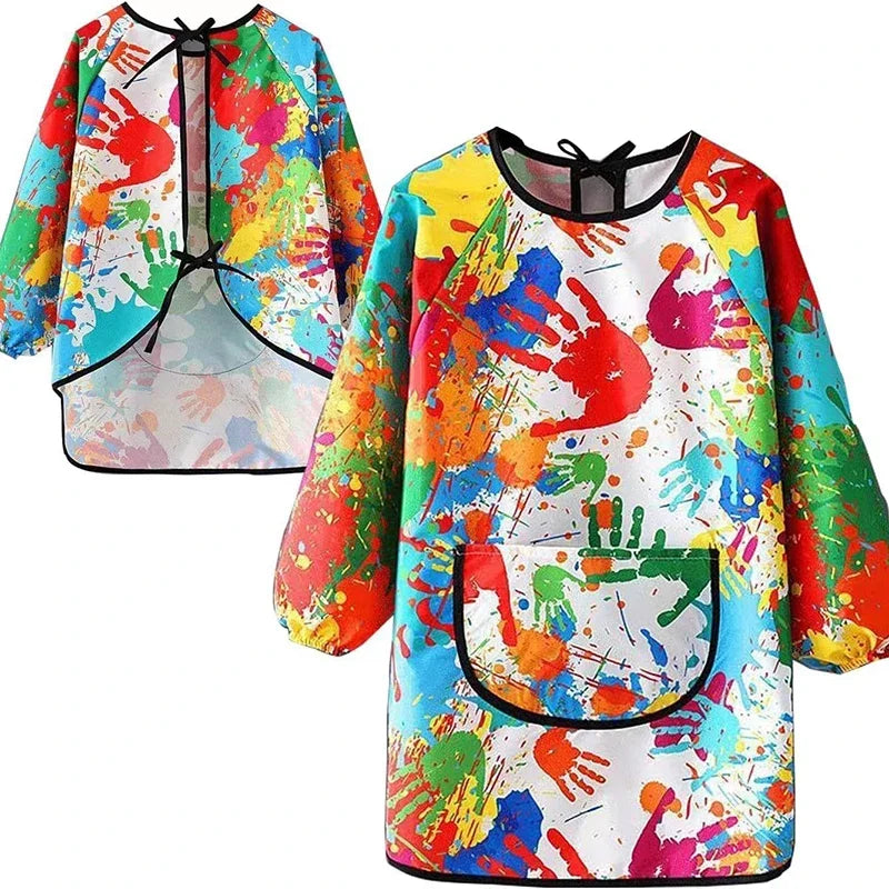 Kids Waterproof Long Sleeve Art Apron – PVC Paint Smock Kids Art Apron Babs
