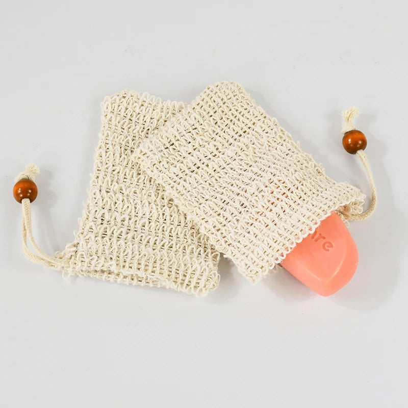 Natural Sisal Soap Saver Bags – Exfoliating Mesh Pouches 5/10 Pcs Soap Saver Bag Babs