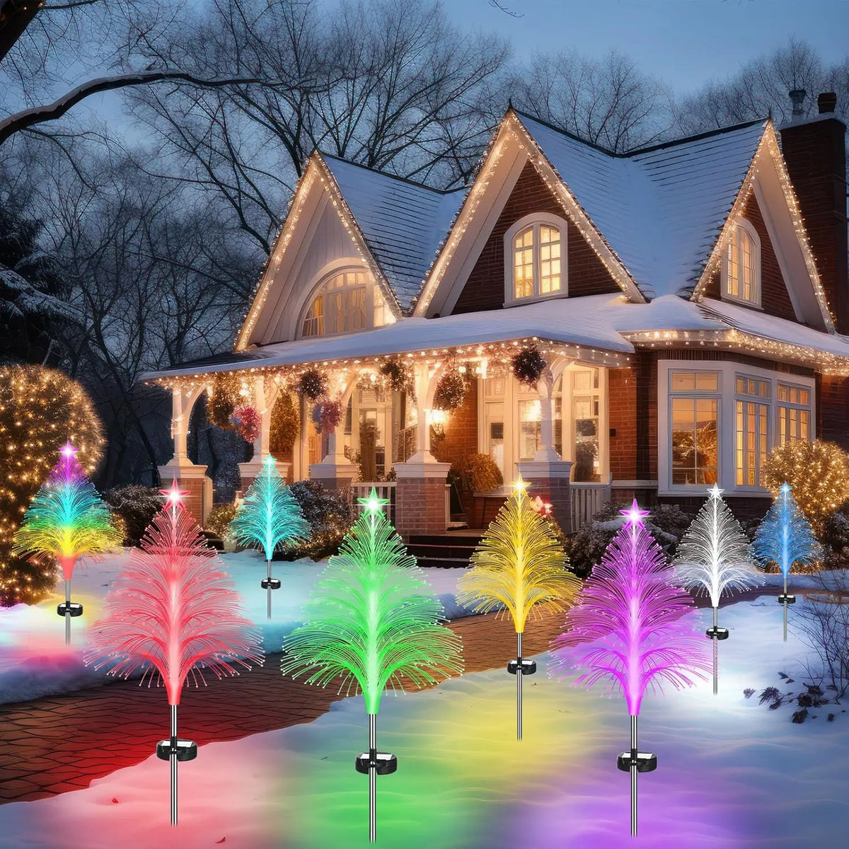 Solar Fiber Optic Garden Light – 7 Color LED Lawn Lamp Solar Garden Light Babs