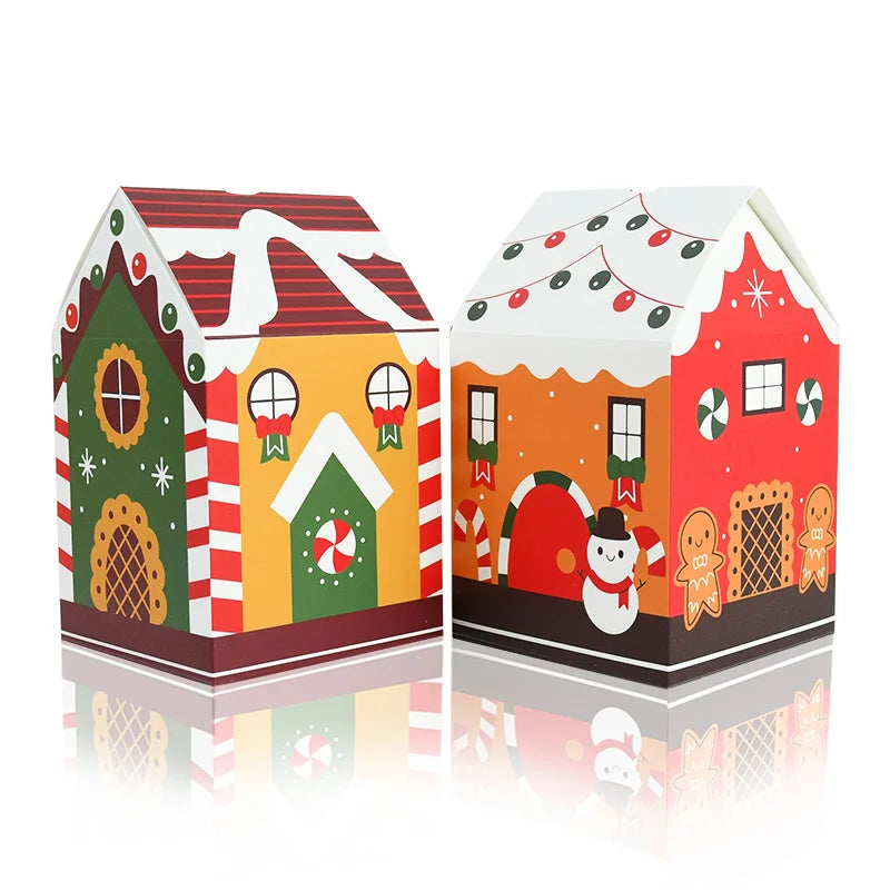 4pcs Christmas House Candy Gift Boxes – Holiday Party Treats Holiday Gift Box Babs