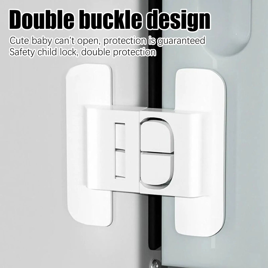 2-Pack Fridge Door Lock Self-Adhesive Child Safety Buckle Fridge Safety Lock Babs