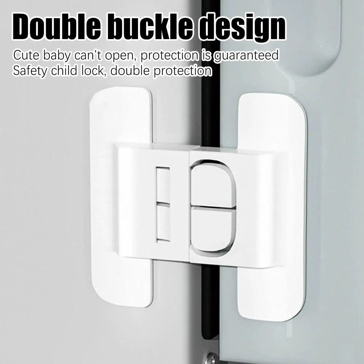 2-Pack Fridge Door Lock Self-Adhesive Child Safety Buckle Fridge Safety Lock Babs