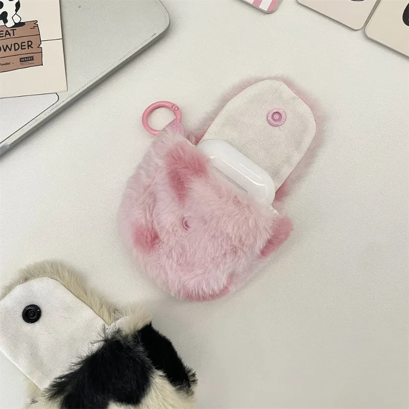 Plush Heart Earphone Bag – Cute Bluetooth Earbud Case Pouch Earbud Case Pouch Babs