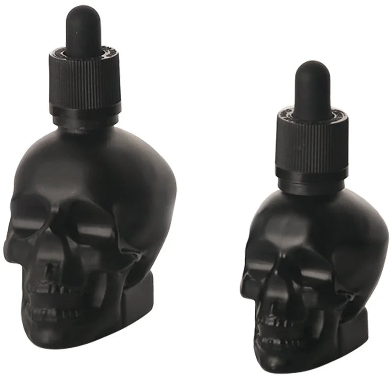 Black Skull Glass Dropper Bottles 30ml & 60ml – Essential Oils Glass Dropper Bottle Babs