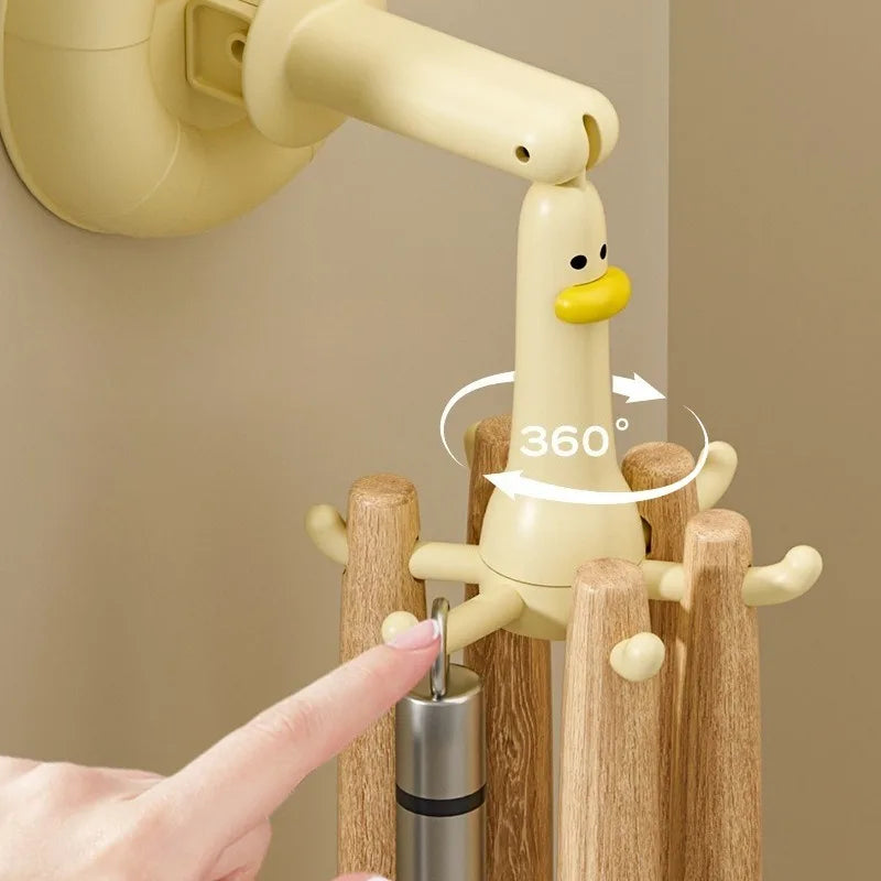 Duck Suction Cup Rotating Hook – No-Drill Kitchen Storage Rack Suction Cup Hook Babs
