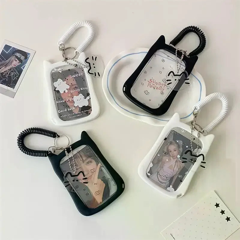 Cute Cat Photocard Holder Keychain – Card Display Pendant Photocard Holder Keychain Babs