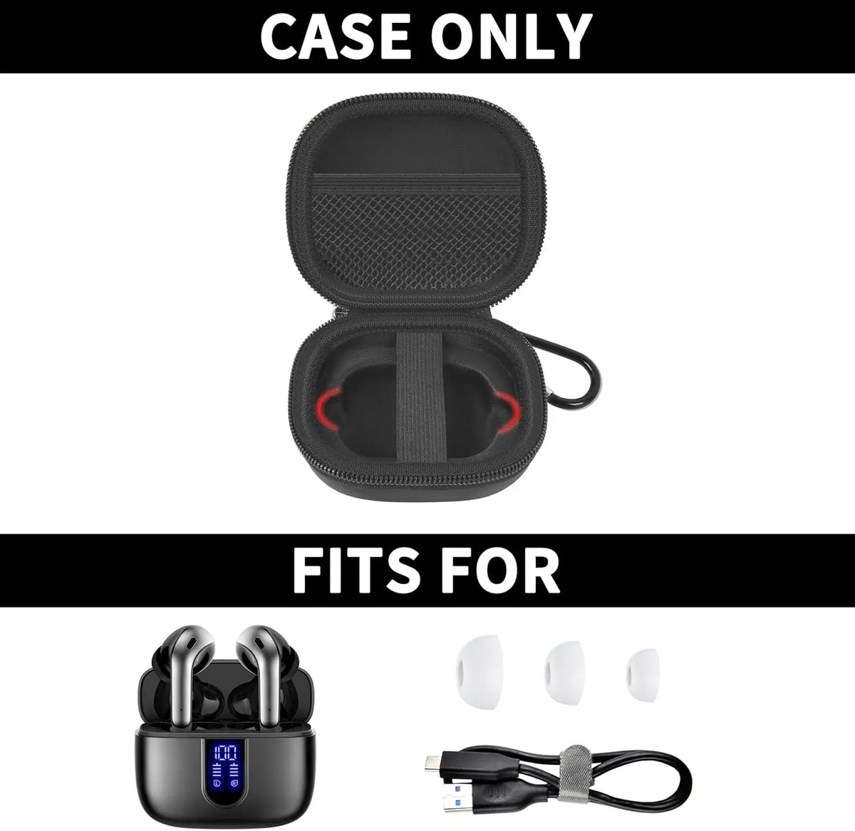 Earbuds Case for TAGRY X08 & Btootos Headphones – Hard Shell Earbuds Carrying Case Babs