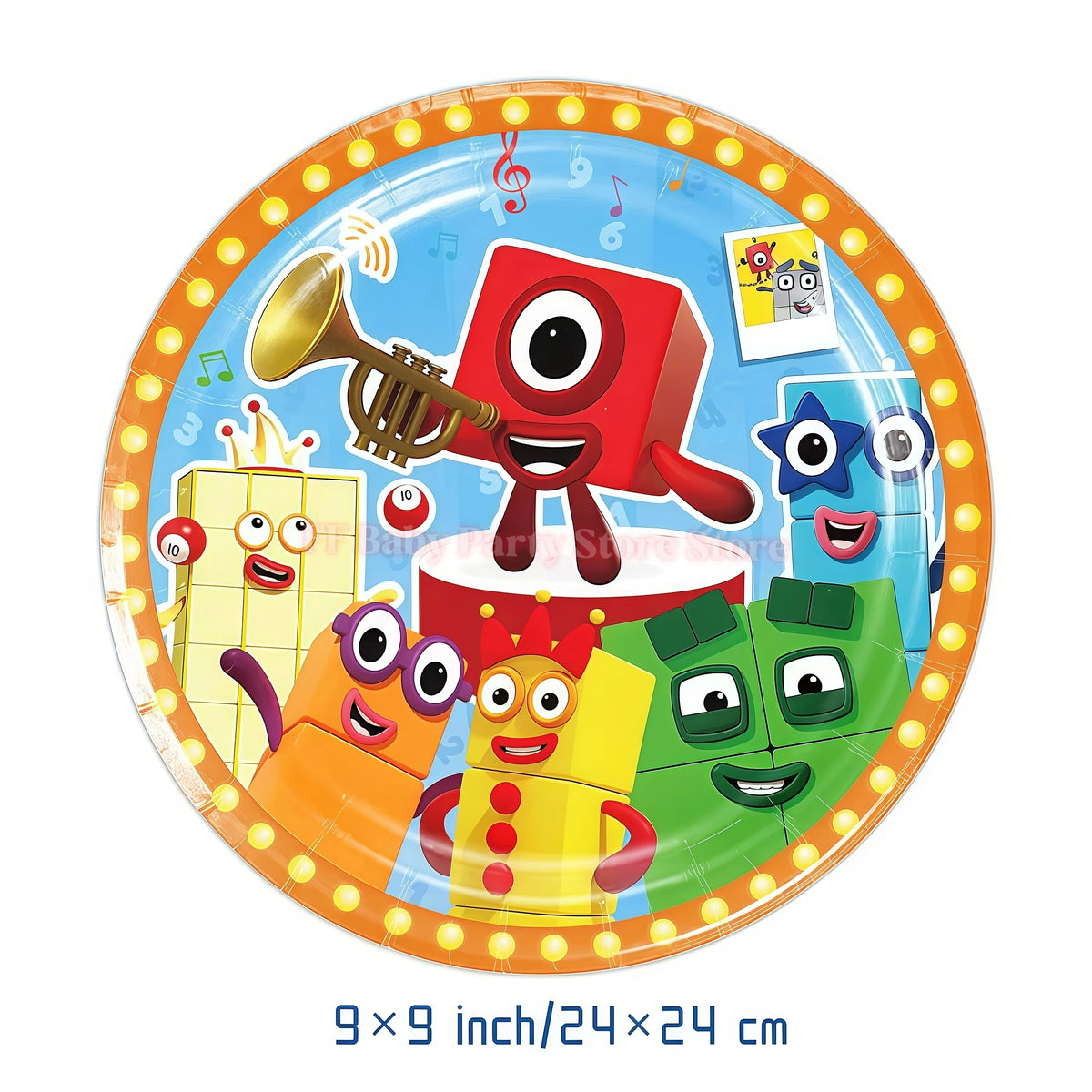 Building Blocks Birthday Party Kit – Plates, Cups, Balloons Party Tableware Kit Babs 10pcs 9inch Plates 2
