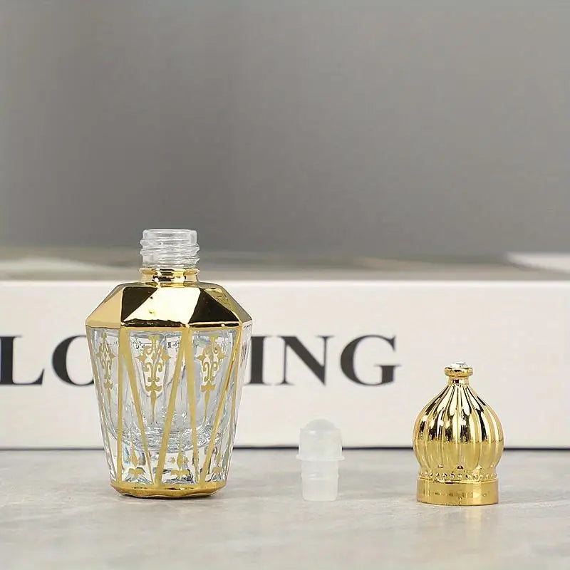 12ml Gold Glass Roller Bottle – Refillable Perfume & Essential Oil Glass Roller Bottle Babs
