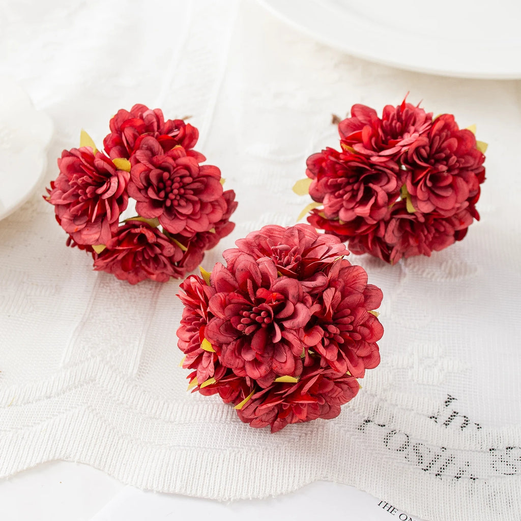 Silk Rose Artificial Flower Mini Bouquet – Wedding & Home Décor Artificial Flower Bouquet Babs