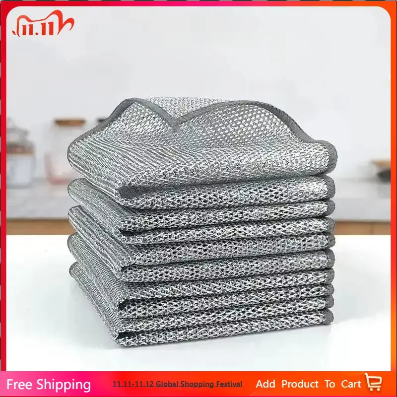 Multipurpose Kitchen Dishwashing Cloths – Wet & Dry Dish Rags Kitchen Cleaning Cloths Babs 10PCS
