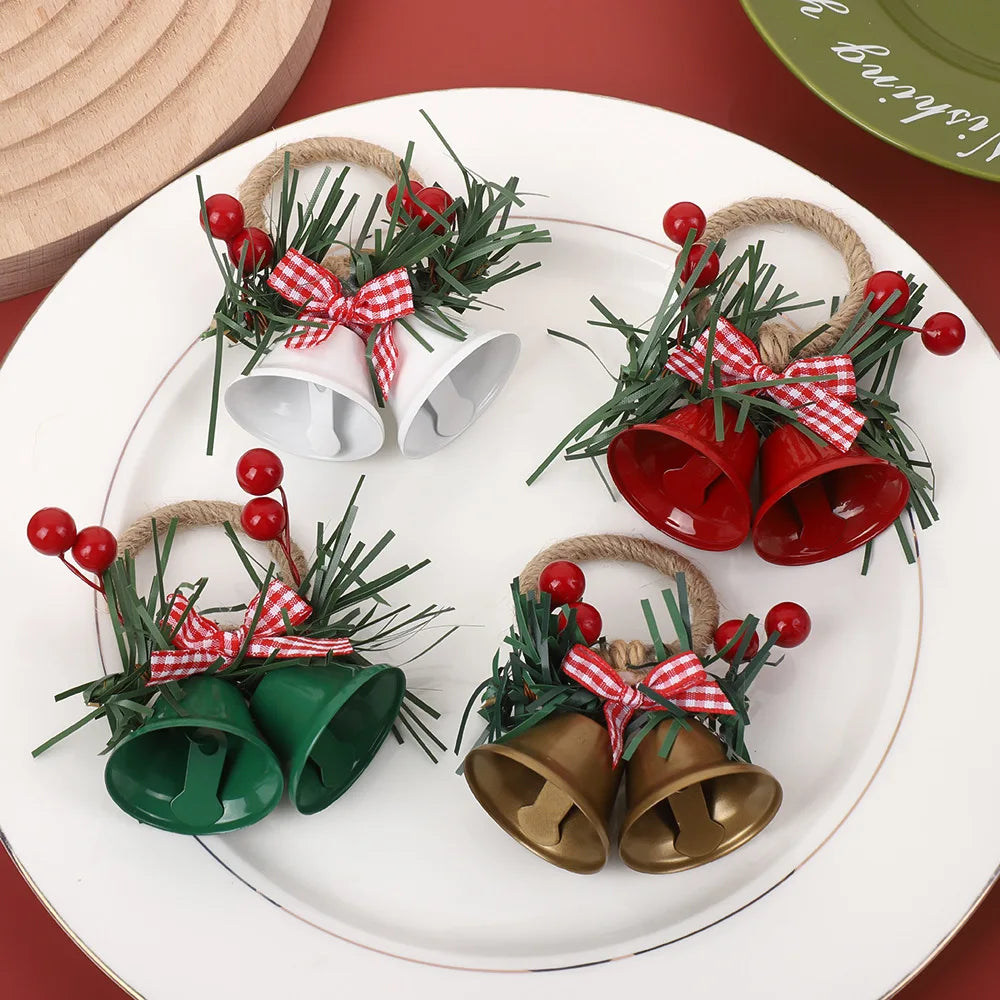 Christmas Bell Metal Napkin Rings – Woven Holiday Table Decor Napkin Rings Babs