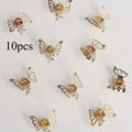 10pcs Butterfly Hair Clips for Braids – Vintage Alloy Bow Tie Set Hair Clips Set Babs Golden