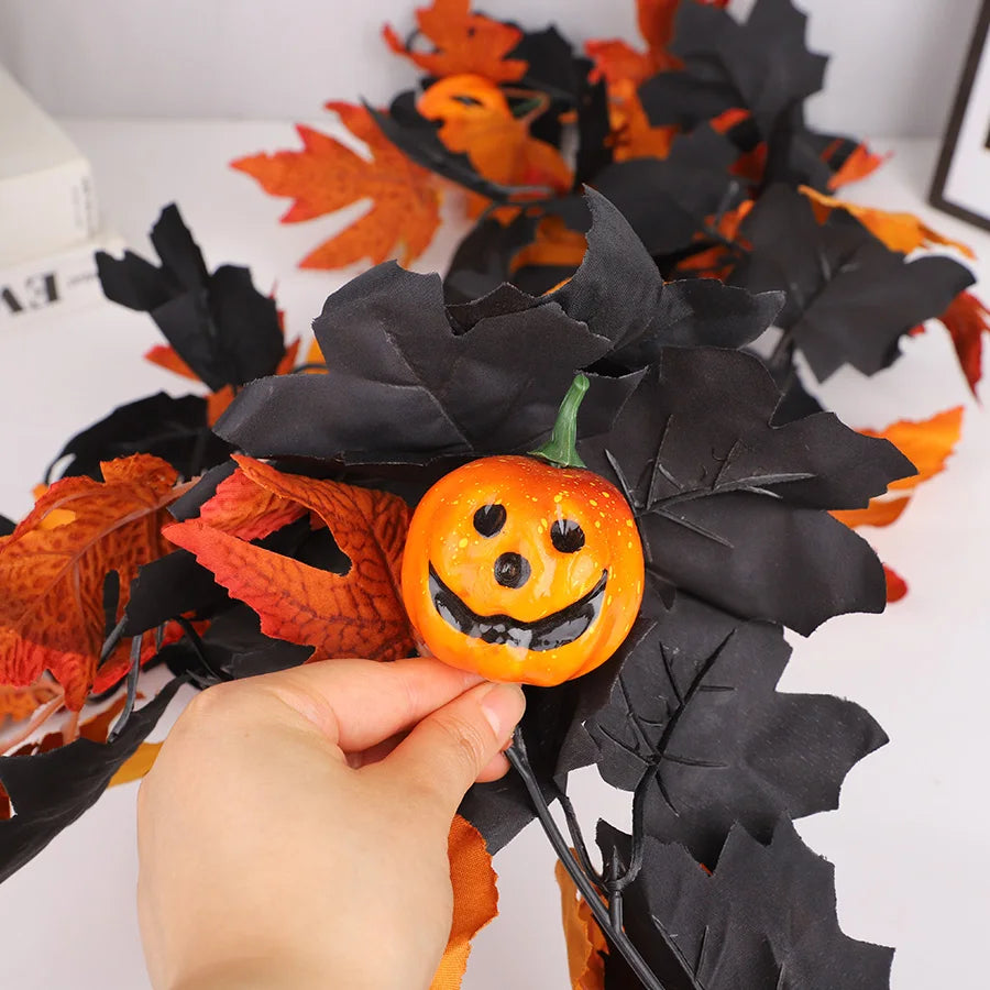 Artificial Autumn Maple Leaf Garland – Halloween & Fall Decor Artificial Leaf Garland Babs