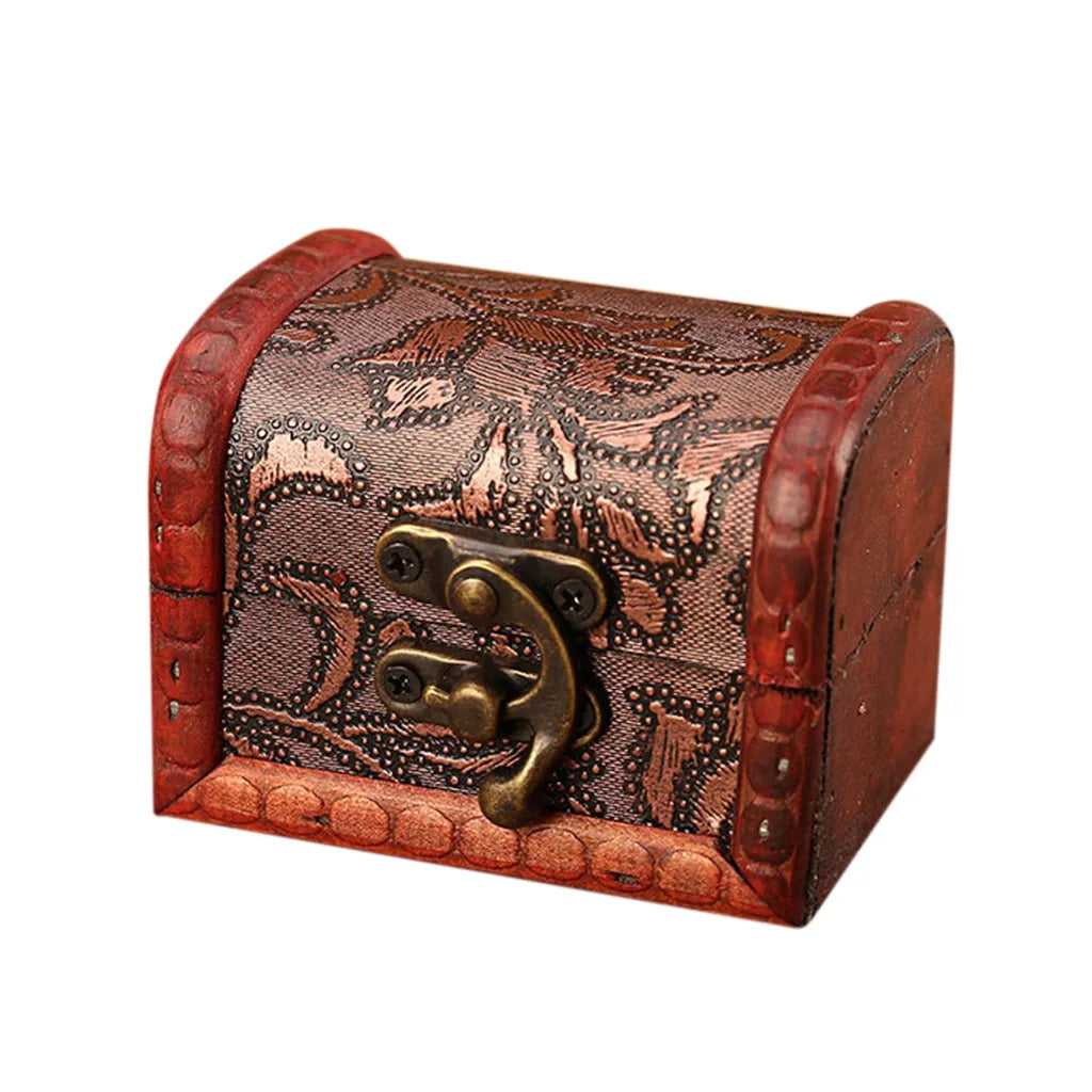 Vintage Wooden Jewelry Box with Mini Metal Lock – Handmade Wooden Jewelry Box Babs