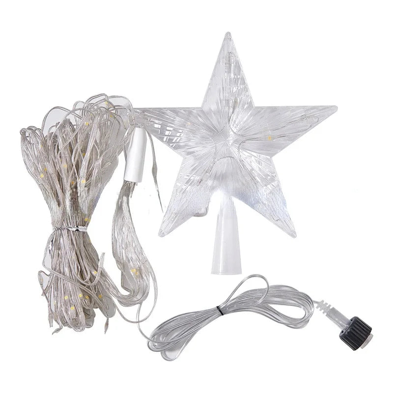 Christmas Tree Topper Star Waterfall Lights with Timer Holiday Fairy Lights Babs