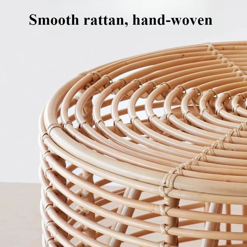 Rattan & Bamboo Nordic Round Coffee Table | Modern Living Room Round Coffee Table Babs