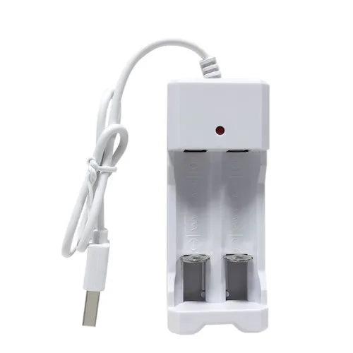 USB 2-Slot AA/AAA Battery Charger – Ni-MH/Ni-Cd Portable USB Battery Charger Babs White USB China Mainland