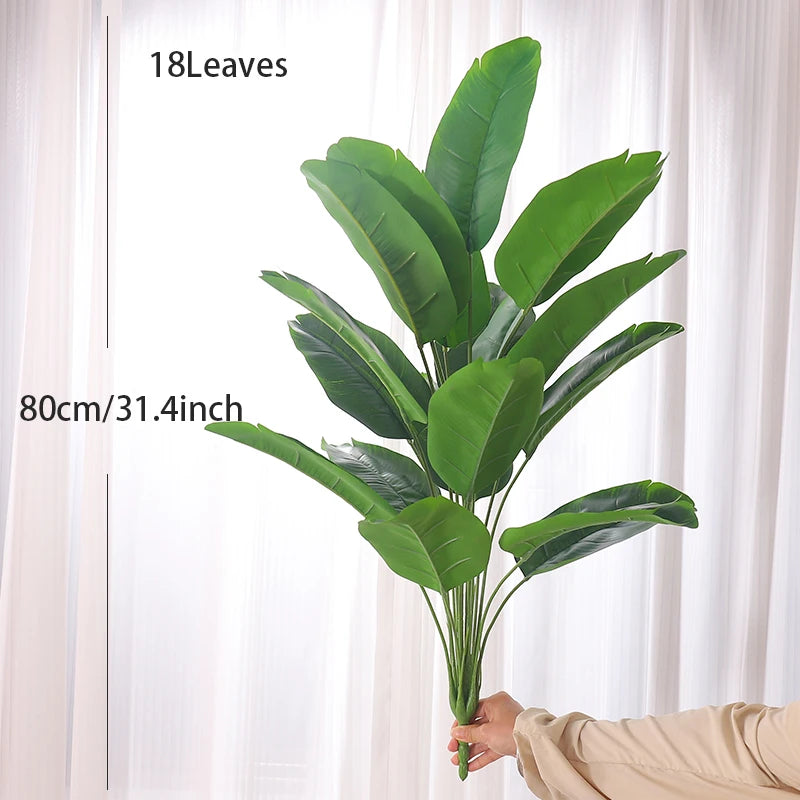 Large Artificial Tropical Palm & Monstera Leaves | Home Decor Artificial Tropical Plant Babs 80cm 18leaves