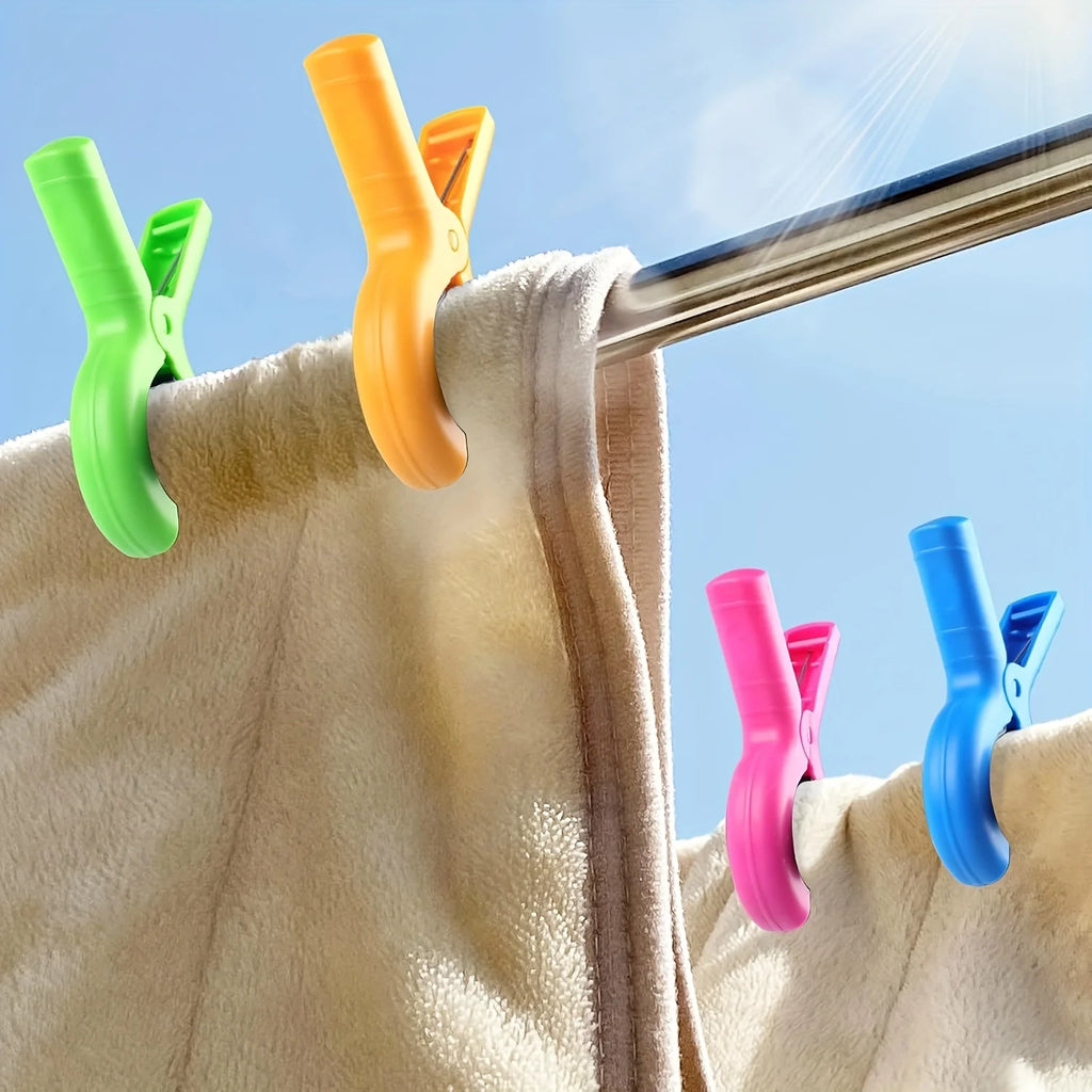 Heavy-Duty Beach Towel Clips 4/8 Pcs + Storage Bag | Windproof Beach Towel Clips Babs
